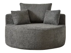 Sofá individual, Sofá tapizado con reposabrazos y respaldo - Chenilla gris - para salón y dormitorio