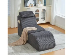 Sofá moderno con un diseño único y ergonómico - 160 x 66 x 90 cm - con cojín de asiento extraíble - terciopelo - gris oscuro