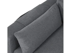 Sofá moderno en L - Sofá cama modular - Función de cama - Con almacenamiento - Con portavasos - Gris
