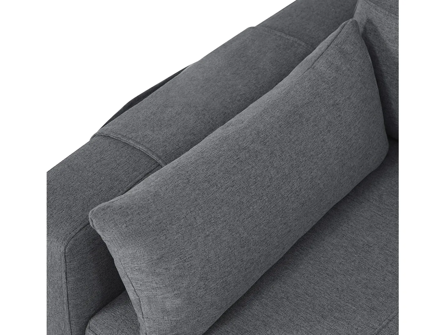 Sofá moderno en L - Sofá cama modular - Función de cama - Con almacenamiento - Con portavasos - Gris