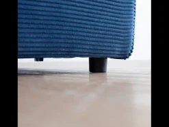 Sofá modular 4 plazas: sofá recto 3 plazas + 1 escabel pana azul Monroe