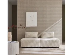 Sofá modular de pana, 2 plazas crema