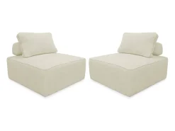 Sofá modular de pana, 2 plazas crema