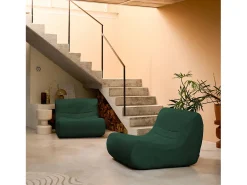 Sofá modular de terciopelo, 2 plazas verde