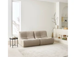 Sofá modular en borreguito texturizado, 2 plazas beige