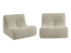 Sofá modular en borreguito texturizado, 2 plazas beige