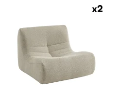 Sofá modular en borreguito texturizado, 2 plazas beige