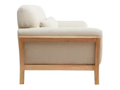 Sofá nórdico 3 plazas beige patas madera YOKO