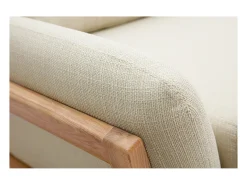 Sofá nórdico 3 plazas beige patas madera YOKO