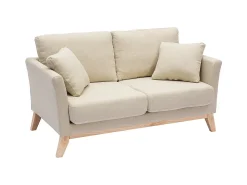 Sofá nórdico 2 plazas desenfundable tejido beige OSLO