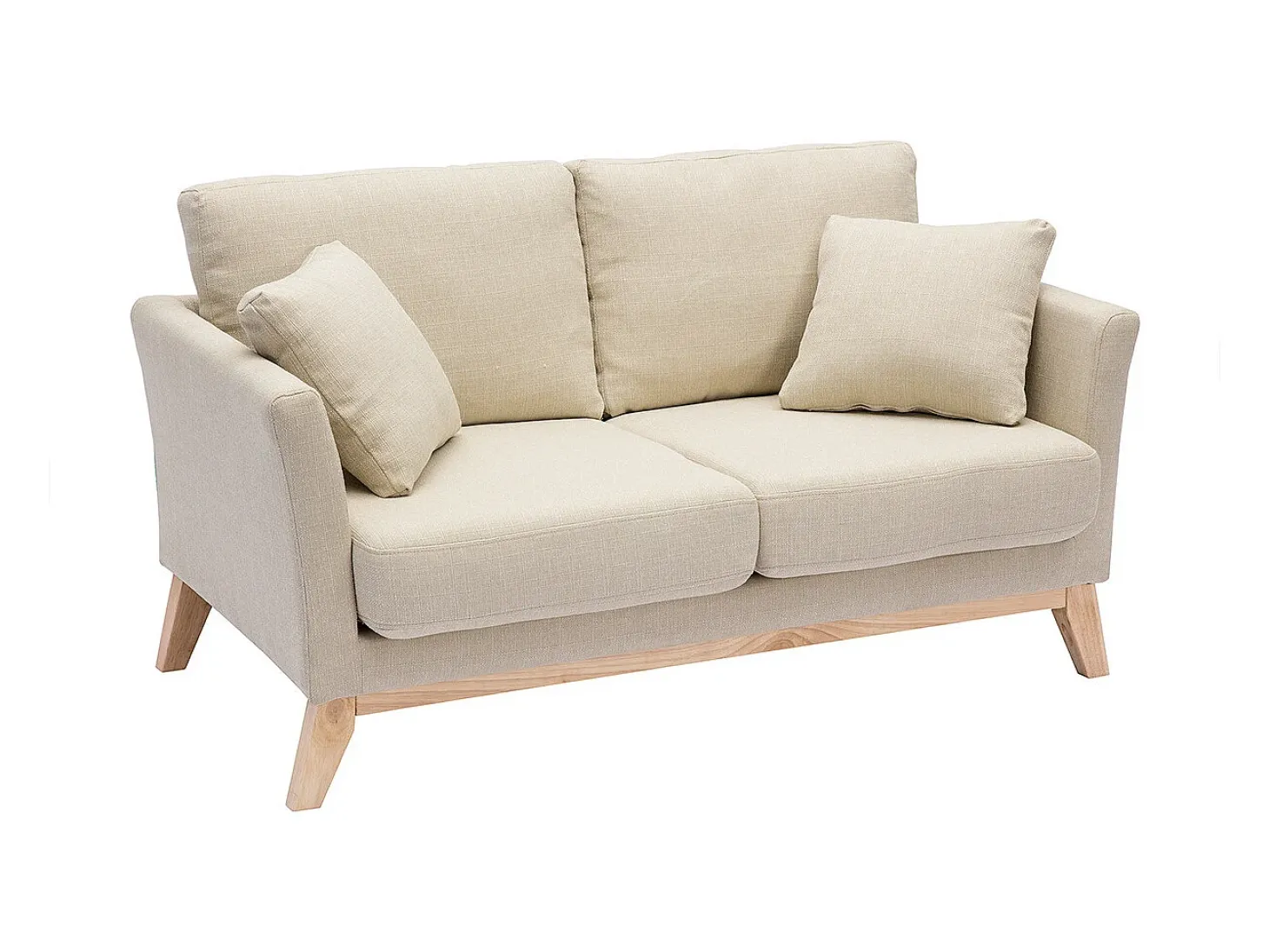Sofá nórdico 2 plazas desenfundable tejido beige OSLO