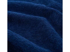 Sofá panorámico 5 plazas modular - de tejido Chenilla azul - con 6 cojines - 263x171x66cm