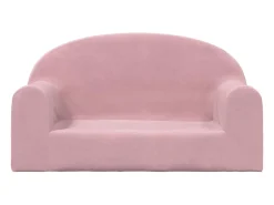 Sofá para niños de 2 plazas felpa suave rosa ES585901