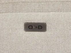 Sofá reclinable eléctrico de 3 plazas con mesa de tela de color beige KELUNO