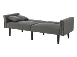 Sofá relax gris - Sofá con respaldo regulable y 6 patas de madera - para salón y dormitorio