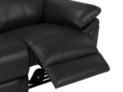 Sofá relax mecánico 3 plazas piel búfalo negro PAKITA