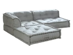 Sofá rinconera abierto modular de tela color gris DIROLA