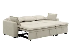 Sofá rinconera convertible y reversible de tela blanca rota ZAKILA
