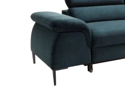 Sofá rinconera convertible de terciopelo azul noche diseño SEPINA