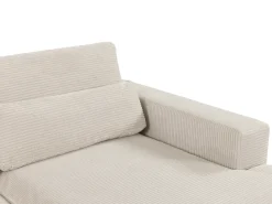 Sofá rinconera derecha convertible en pana beige SELIORA