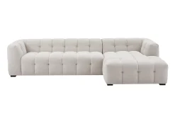 Sofá rinconera derecha de tela beige chenilla DILOME de Pascal Morabito