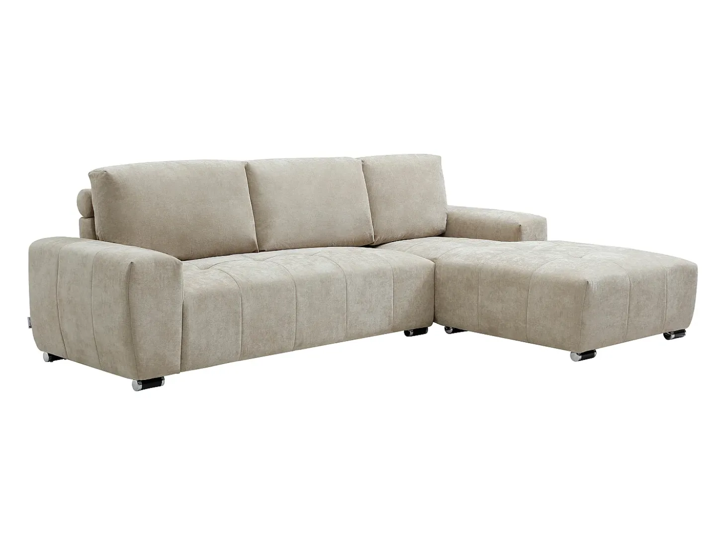 Sofá rinconera derecha de tela color beige MICHELIA