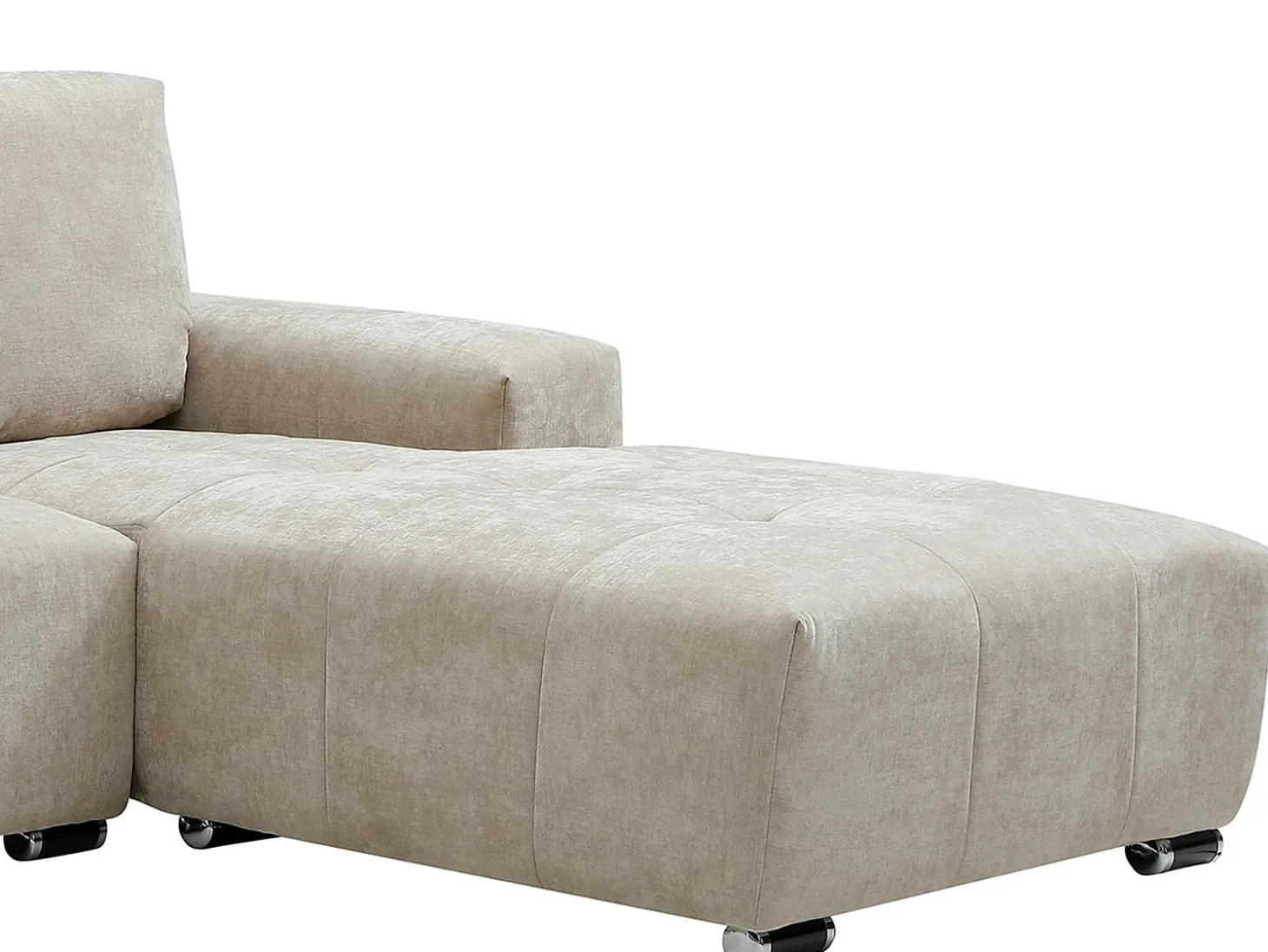 Sofá rinconera derecha de tela color beige MICHELIA