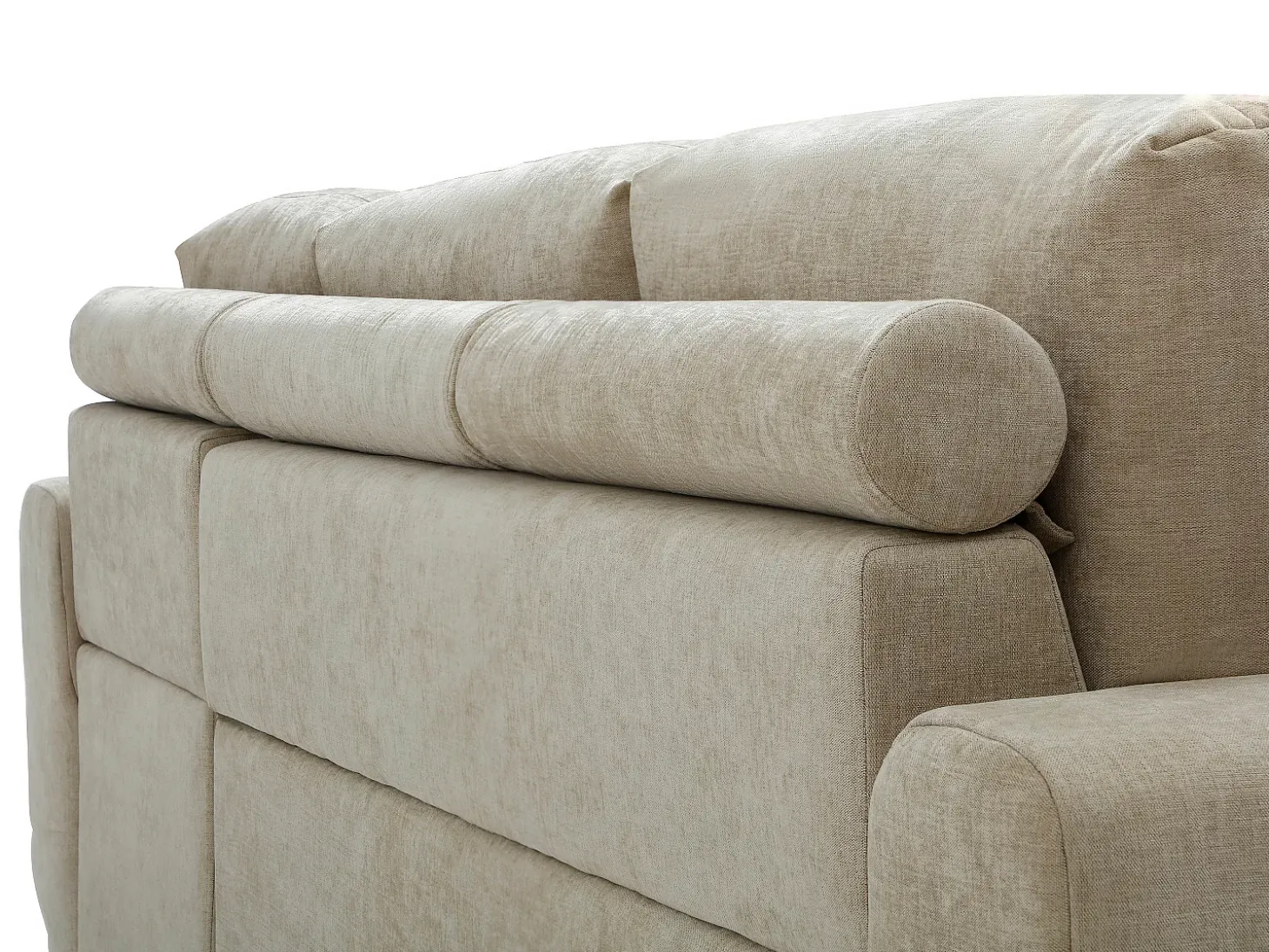 Sofá rinconera derecha de tela color beige MICHELIA