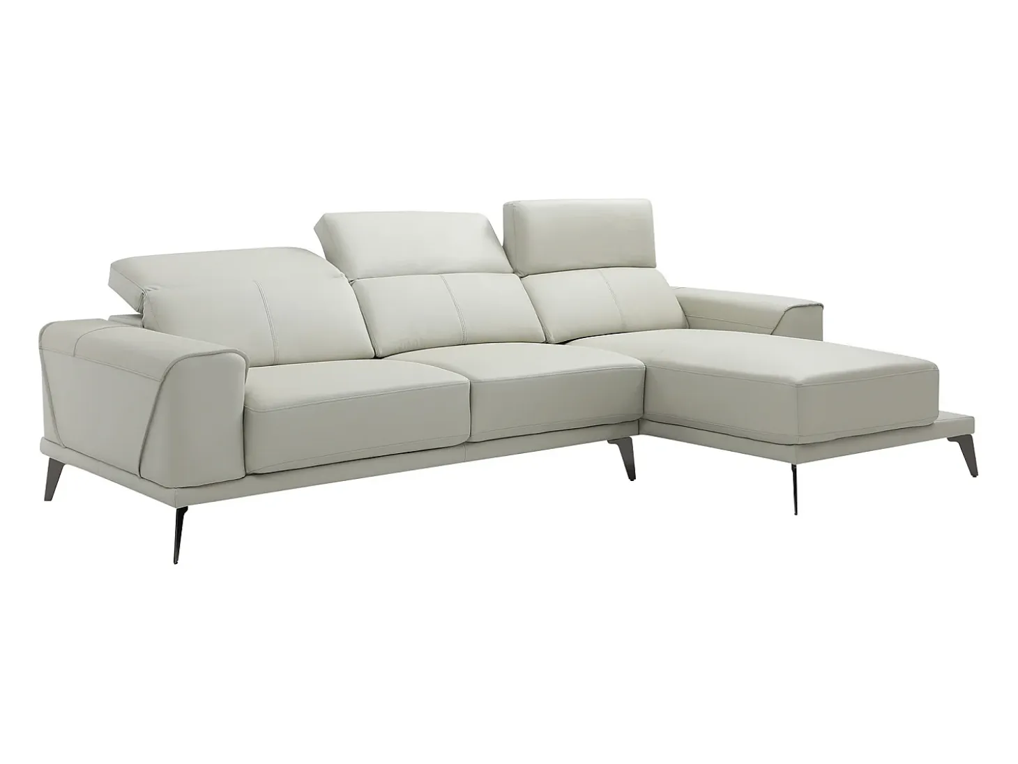 Sofá rinconera derecha de cuero de búfalo beige ANDOR
