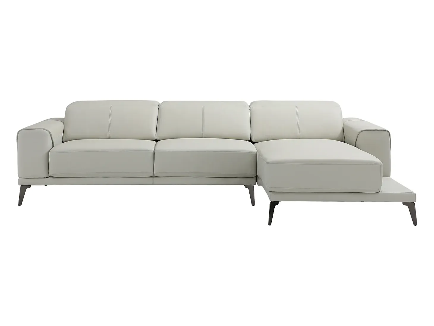 Sofá rinconera derecha de cuero de búfalo beige ANDOR