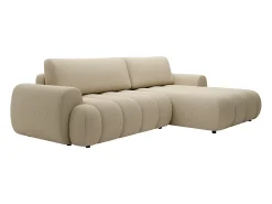 Sofá rinconera derecha de tela beige de 4 plazas FRIDORA
