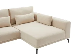 Sofá rinconera derecha de tejido texturizado beige 5 plazas TILANIA