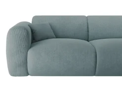 Sofá rinconera derecha de pana azul design POGNI de Maison Céphy
