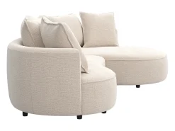 Sofá rinconera derecha en chenilla beige CEPRANO de Maison Céphy