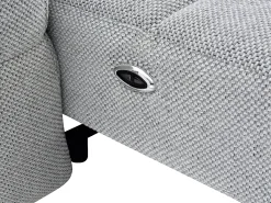 Sofá rinconera derecha relax con asiento deslizante eléctrico en tela gris CARIALA