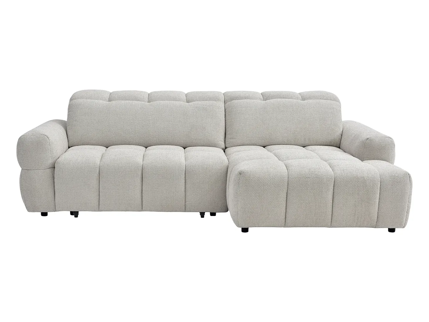 Sofá rinconera derecha relax con asiento deslizante eléctrico en tejido beige CARIALA