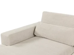 Sofá rinconera izquierda convertible en terciopelo beige SELIORA