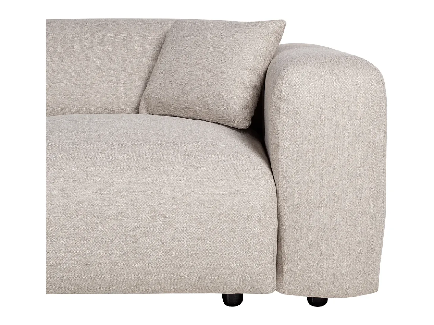 Sofá rinconera izquierda de tela jaspeada beige POGNI de Maison Céphy