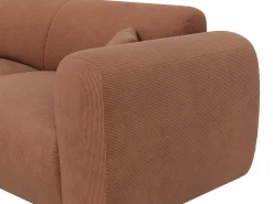 Sofá rinconera izquierda de pana terracota POGNI de Maison Céphy
