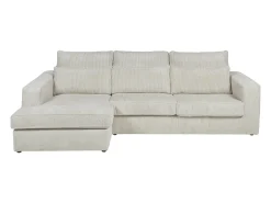 sofá rinconera izquierda de pana beige MONDOVI