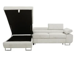 Sofá rinconera izquierda de terciopelo beige NURAZIO