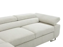 Sofá rinconera izquierda de terciopelo beige NURAZIO