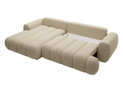 Sofá rinconera izquierda de tela beige 4 plazas FRIDORA