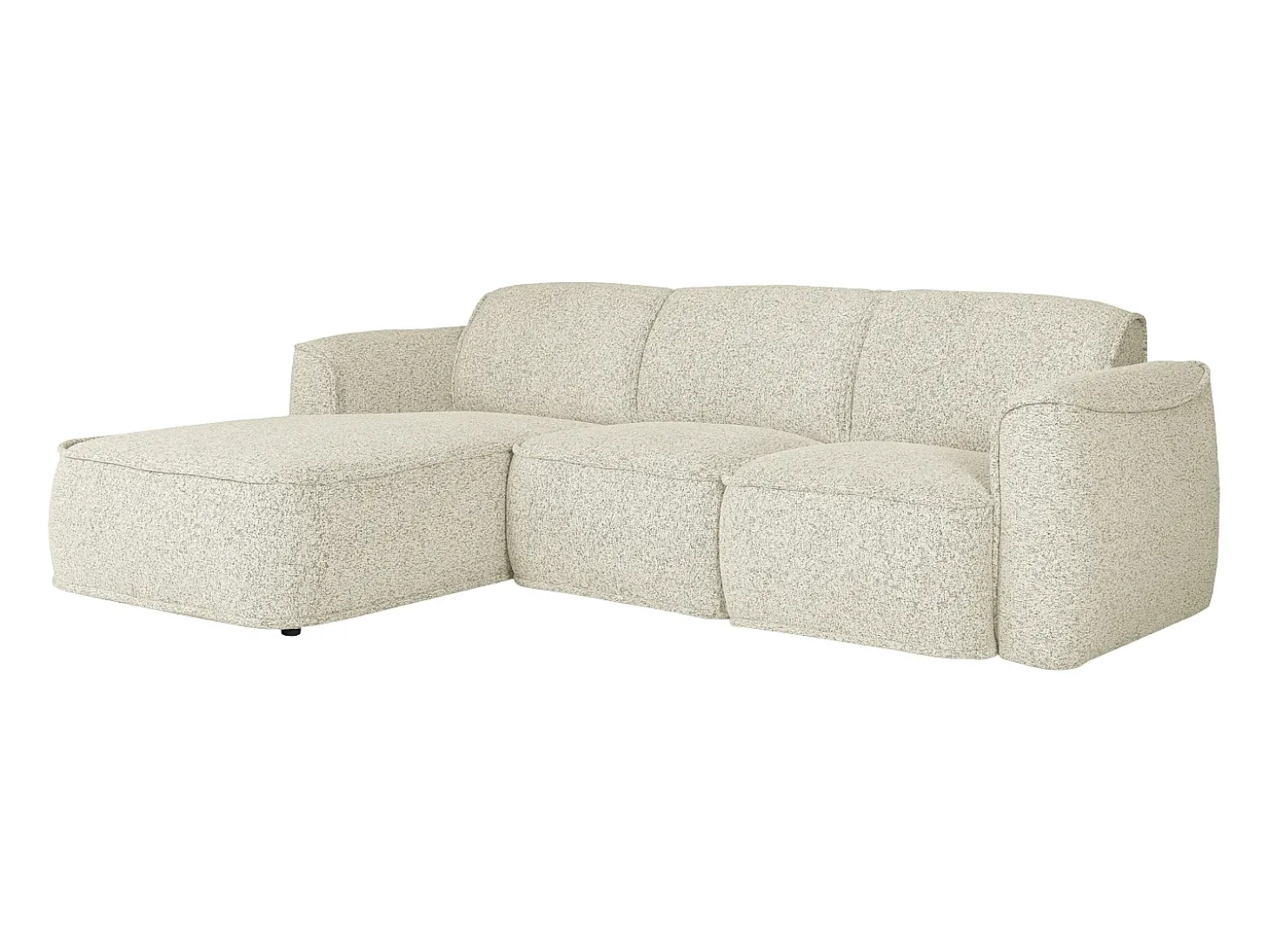 Sofá rinconera izquierda de tela color beige jaspeado DIOMARO