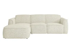 Sofá rinconera izquierda de tela color beige jaspeado DIOMARO