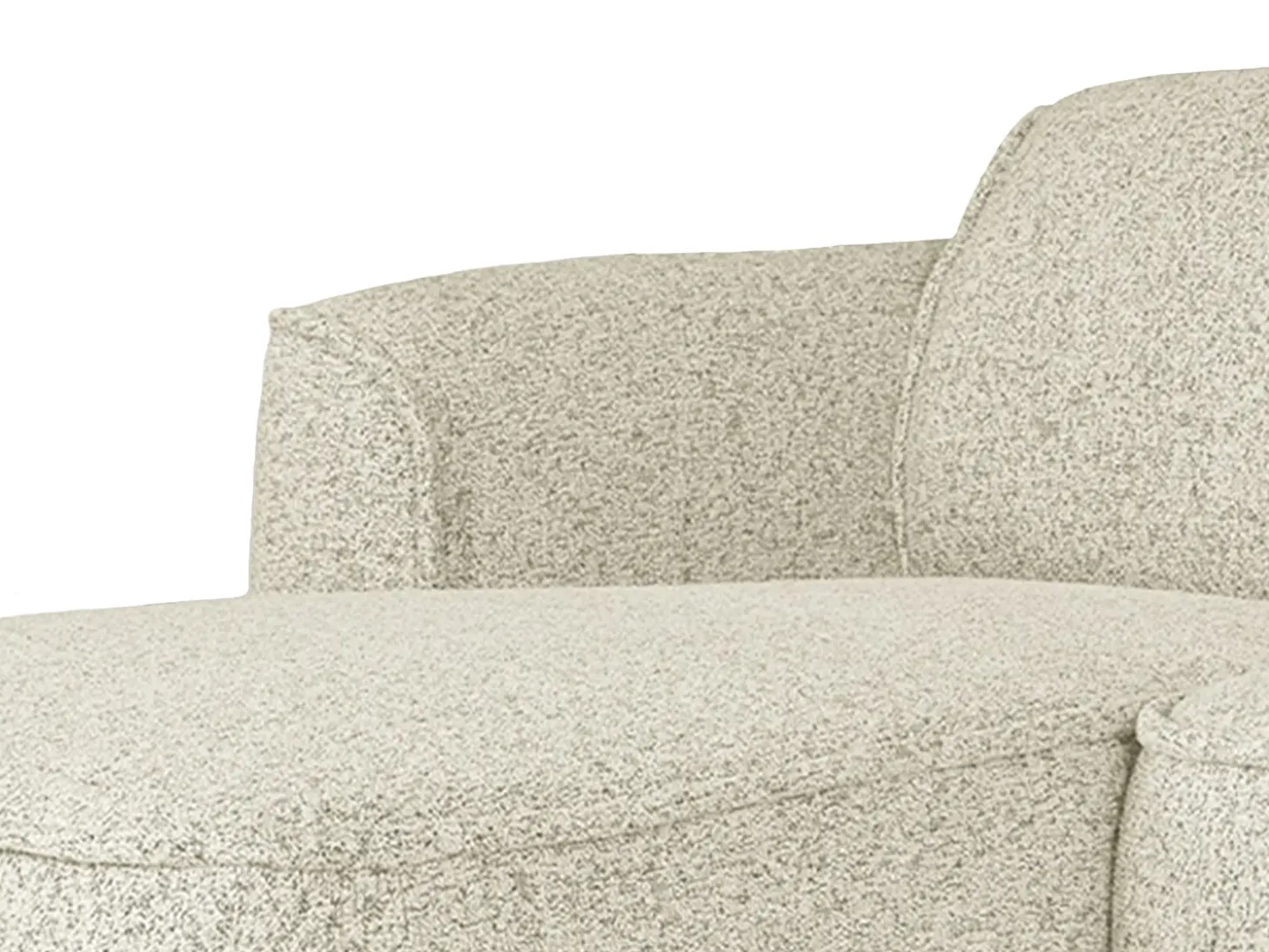 Sofá rinconera izquierda de tela color beige jaspeado DIOMARO