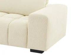 Sofá rinconera izquierda en tela texturizada beige LOPONZA