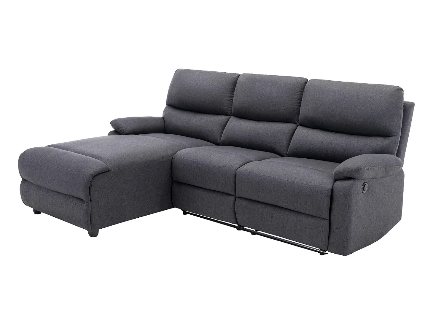 Sofá rinconera izquierda relax eléctrico de tela gris antracita LUNANO