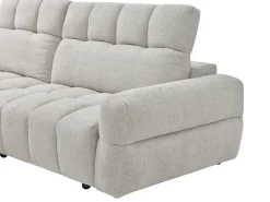 Sofá rinconera izquierda relax con asiento deslizante eléctrico en tela beige CARIALA