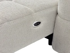 Sofá rinconera izquierda relax con asiento deslizante eléctrico en tela beige CARIALA